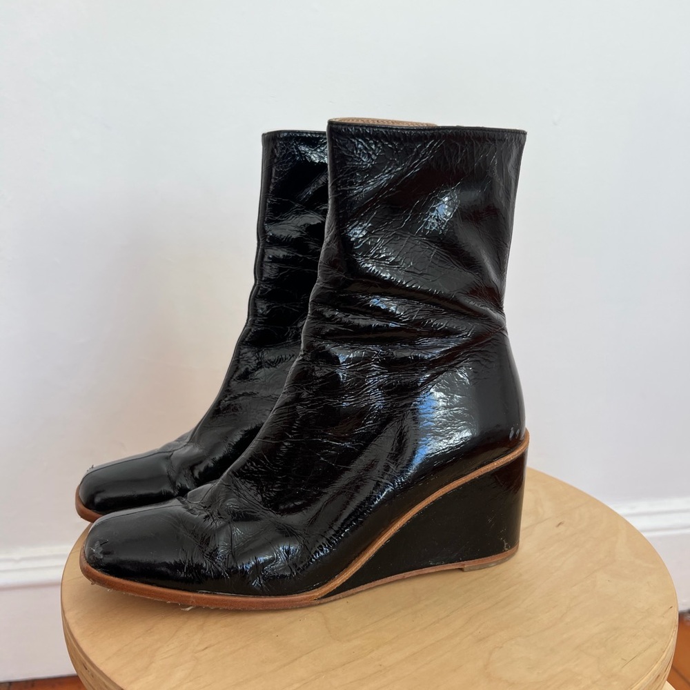 Black Patent Leather Paloma Wool Ankle Boots - Picture 4 of 7